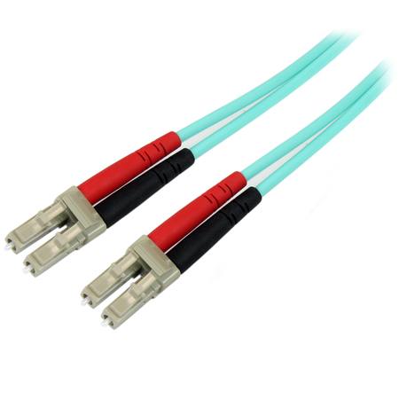 STARTECH.COM 2m Aqua OM4 Duplex Multimode Fiber Optic Cable - 50/125 - LC 450FBLCLC2